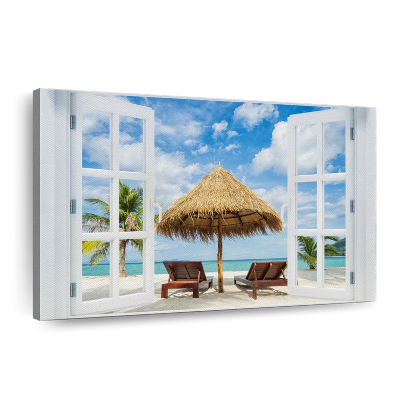 «Window to Paradise Beach», reproduction sur toile tendue, H 30 po x l 45 po x P 1,25 po