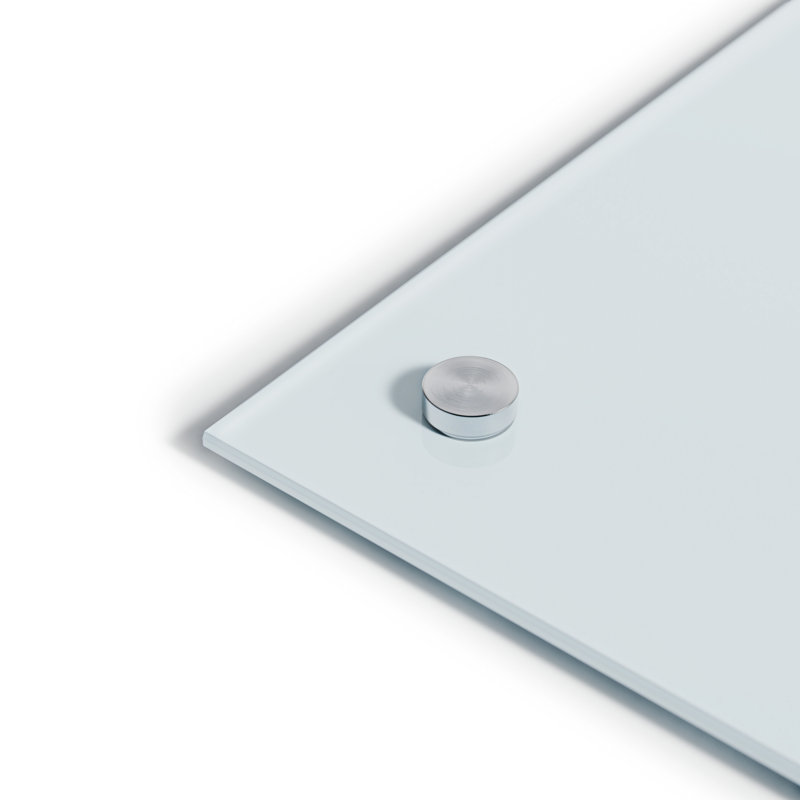 White Frosted Frameless Magnetic Glass Dry Erase Board 47" x 35"