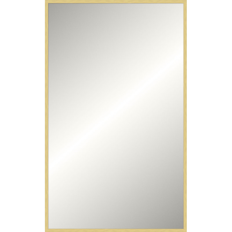 Davenport Solid Wood Framed Mirror, 49.75" x 37.75", Bright Gold, Rectangle