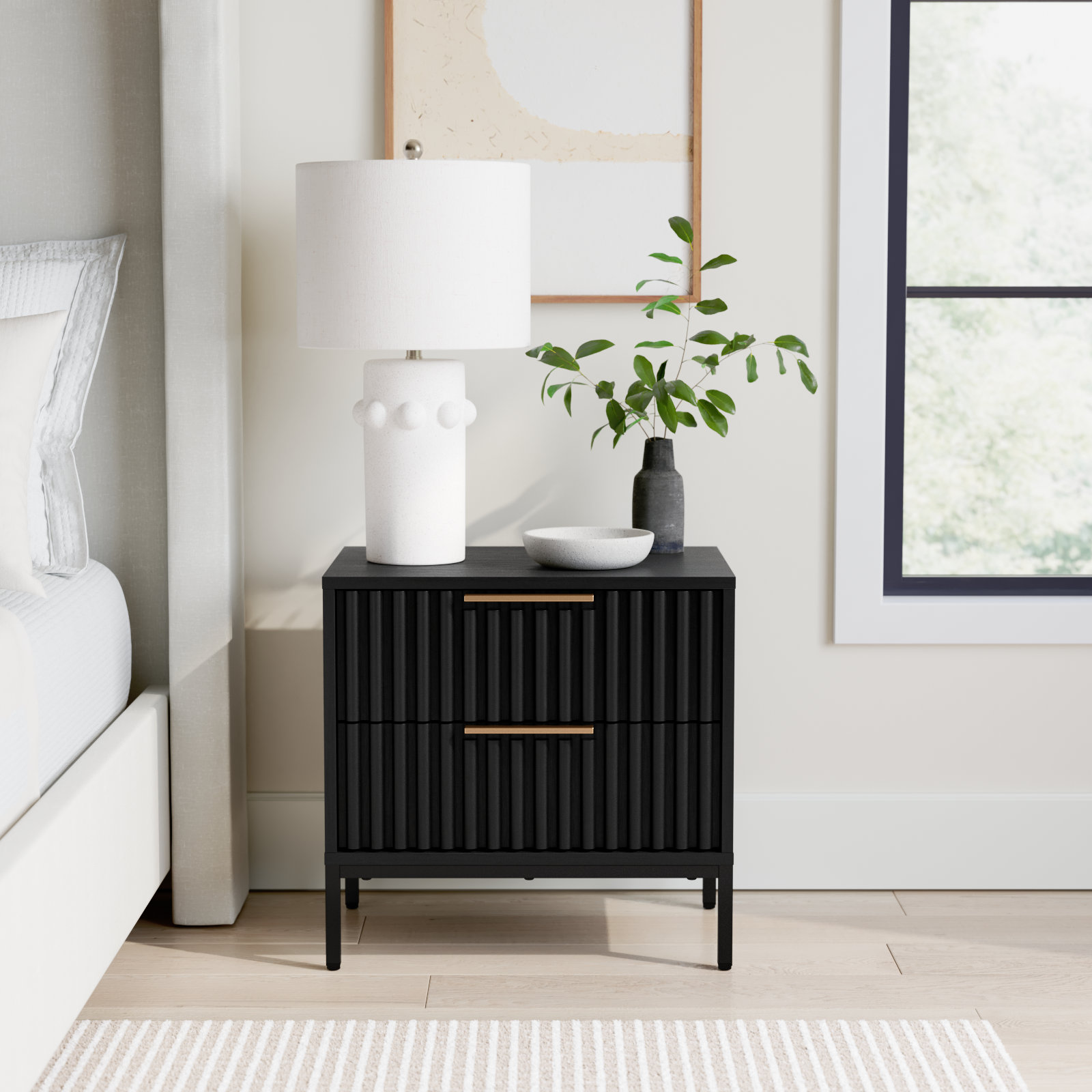 Burgess Nightstand, Black/Black