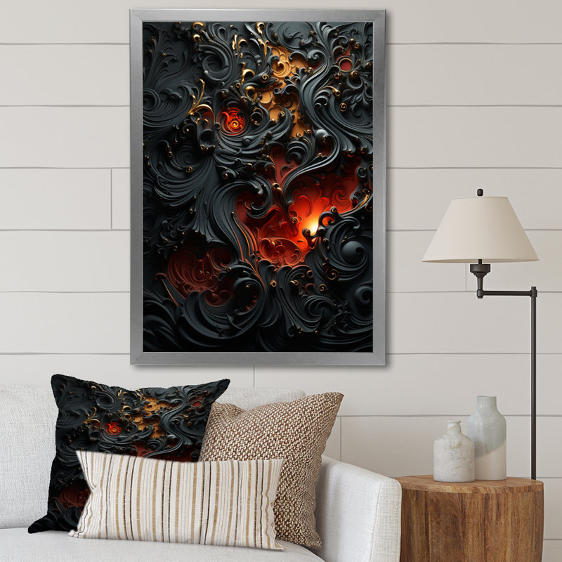 «Jadus Hebrew Calligraphy», reproduction d'art sur toile encadrée, H 44 po x l 34 po x P 1,5 po, Cadre photo argenté