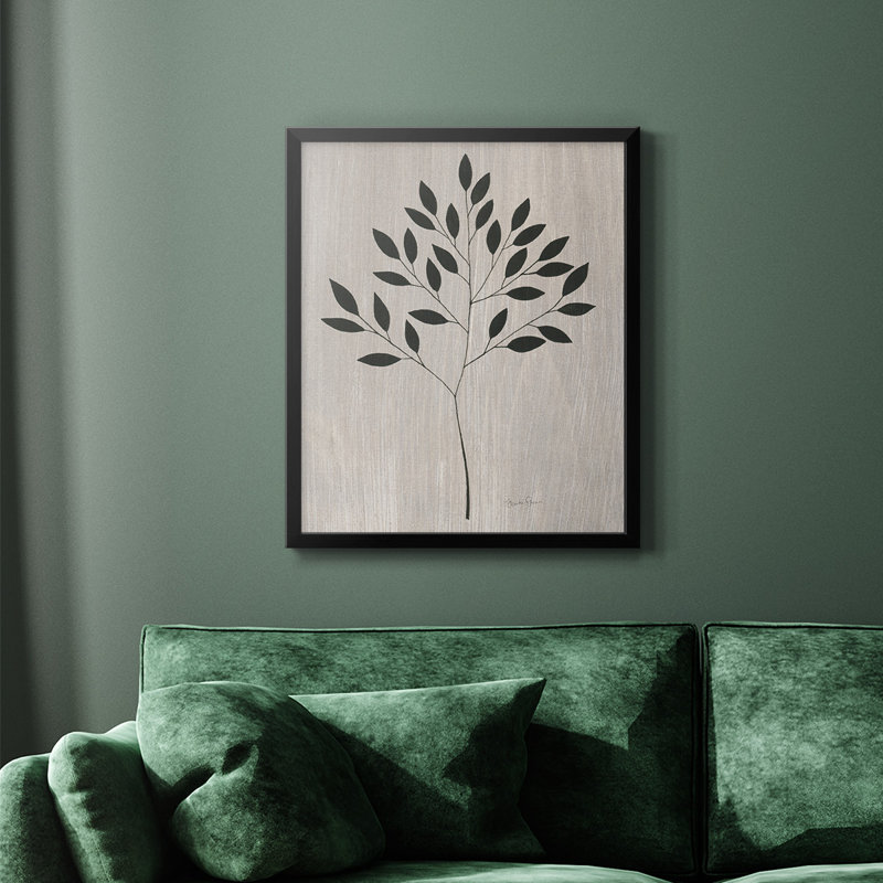 Feuilles et bois I, toile encadrée de qualité supérieure - prête à être accrochée, Noir, H 24 po x l 20 po