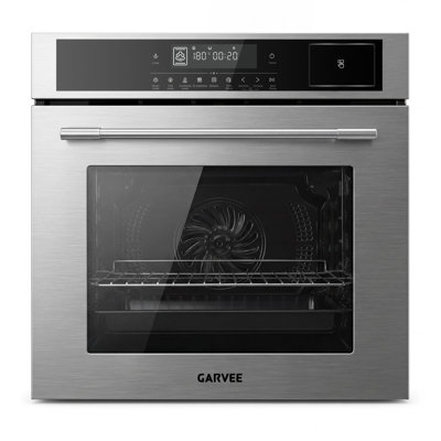 24 Inch Built-In Electric Wall Oven, Convection & Steam Combo – 2.5 Cu.ft – 8 Cooking Modes, Touch Control – 5 Rack Positions – Triple-Layer Glass – Easy Clean Interior – Safety Lock – Stainless Steel