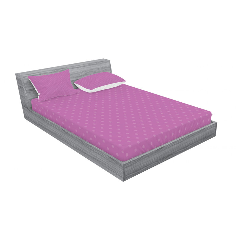 Queen Mauve Polka Dot Microfiber Bedding Set