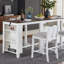 Table de salle à manger 3 pièces à petit comptoir avec tablettes et 2 chaises-1741507538-1741507537