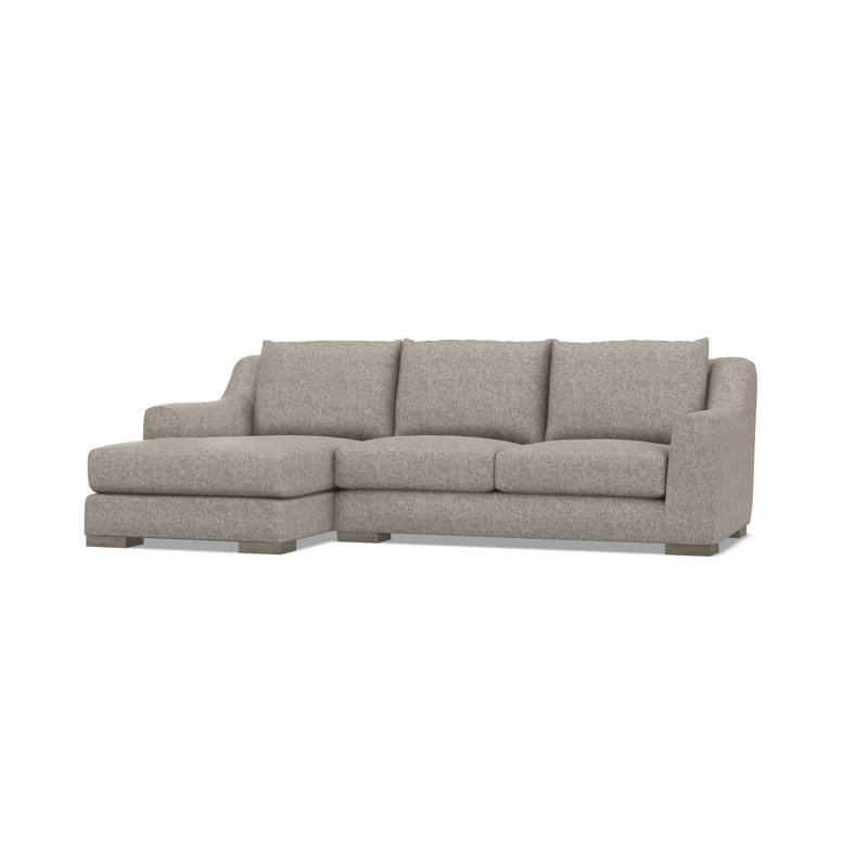 Chaise Sectional, Beige Polyester, 35" H x  105" W x 63.5" D, Left Hand Facing