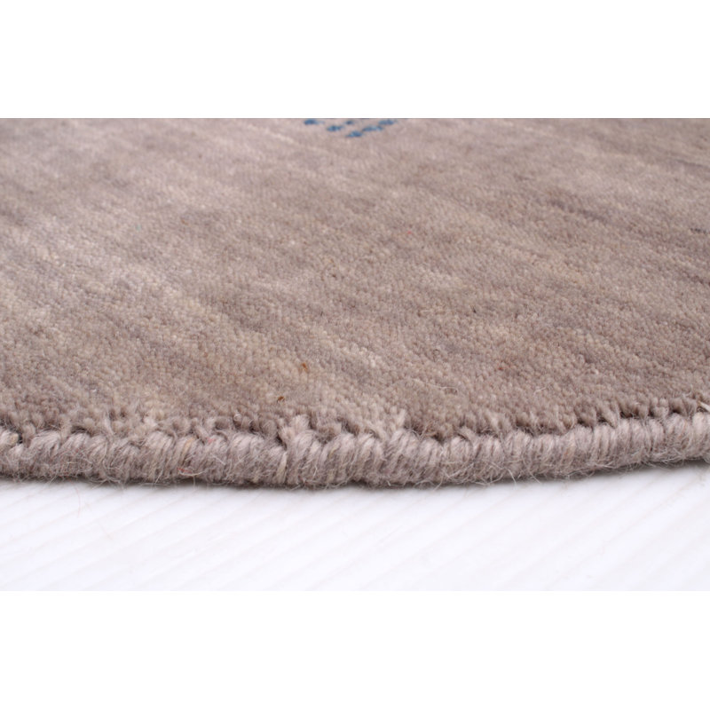 One-of-a-Kind 6' X 6' New Age Round Wool Area Rug in Taupe