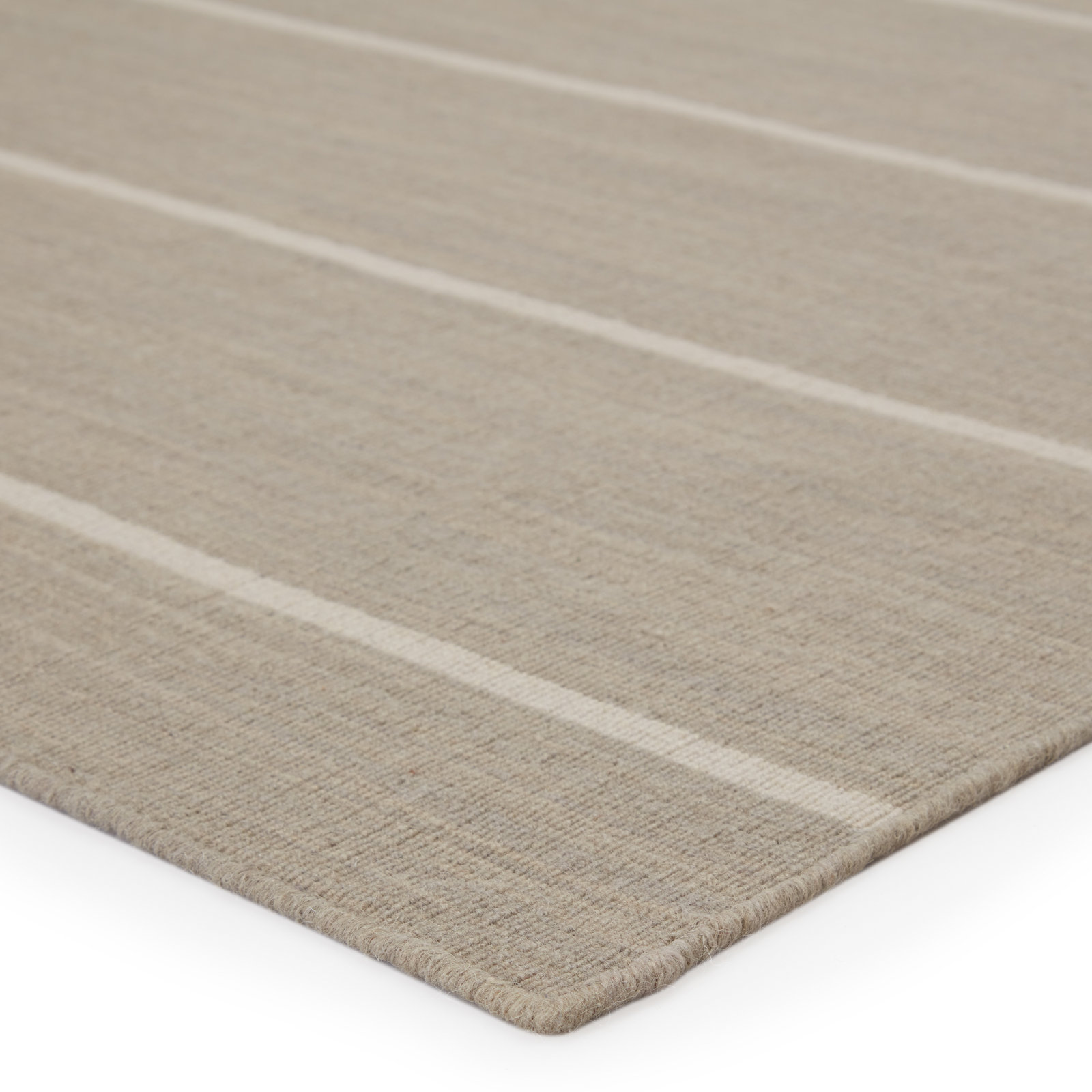Creekmont Brown Light Gray Hand-Woven Wool Rug, Rectangle 4' x 6'