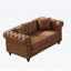 Canapé Chesterfield de 63,5 pouces de style contemporain, tissu technique avec boutons, accoudoirs cloutés et 2 coussins, revêtu d'un élégant matériau texturé-133426633