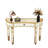 47" Half-Moon Mirrored Console Table With Fluted Glass & Crystal Knob Drawer-1988813146