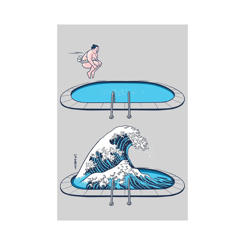 Sumo Wave by Alberto Perez - Wrapped Canvas Gallery-Wrapped Canvas Giclée, 66.04 cm H x 45.72 cm W x 1.91 cm D