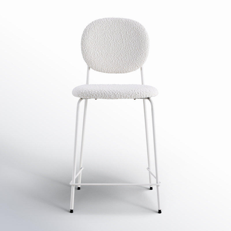 Boucle Bar & Counter Stool, Counter Stool (23” Seat Height), White