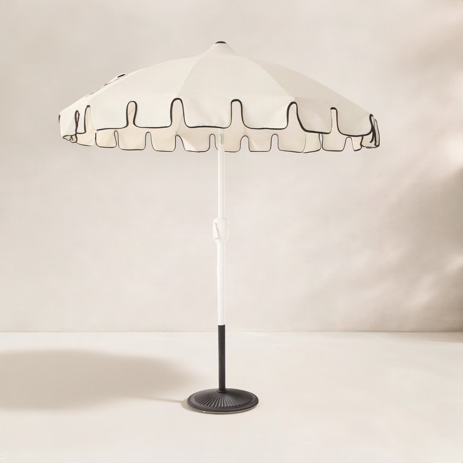 Lillie 7.5' Market Umbrella, Cream/White/Black