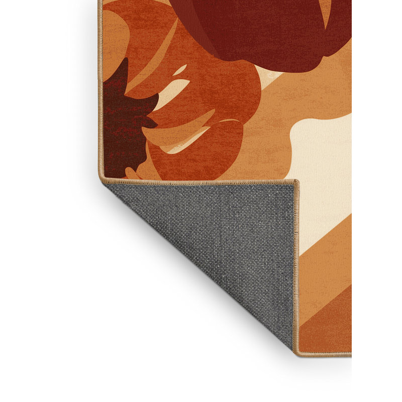 Tapis moelleux doux et moelleux en piment de couleur chili moderne brun - reliure brun clair, 8 x 12