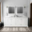 84 po Meuble-lavabo double blanc - 34 miroirs, 14 tiroirs et 2 armoires-117802614