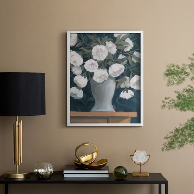 Snowball Posies I, reproduction encadrée - bois massif