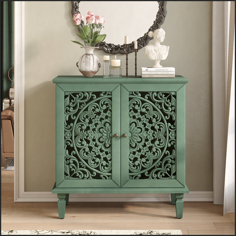 31" 2 Door Accent Cabinet, Green