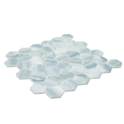 Carreau de mosaïque en verre Eterna Big Hex 2 po x 2 po