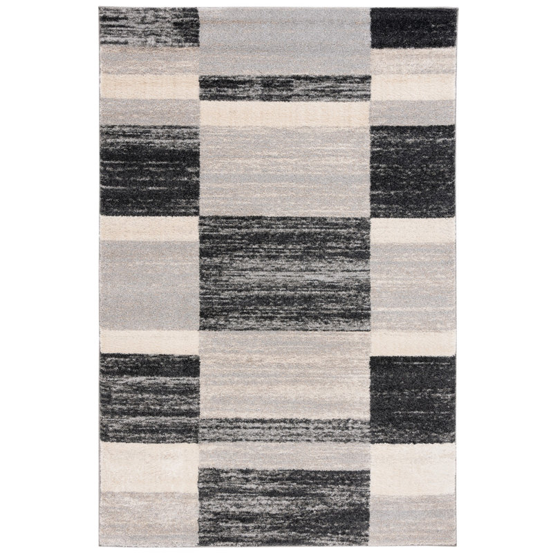 Kazlyn Retro Performance Abstract Rug, Rectangle 5'3" x 8'