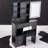 29.2" Small Left Drawer Desktop Vanity Table + Cushioned Stool