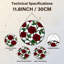 Panneau de vitrail 12 "H Roses rouges-690234709