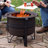 Sanad 23" Round Wood-Burning Bronze Finish Steel Cauldron-Style Smokeless Fire Pit