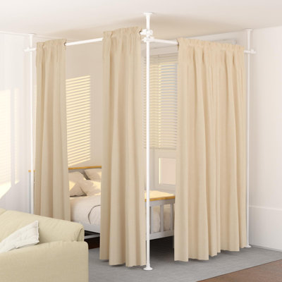 Satin Adjustable Curtain Pole Set