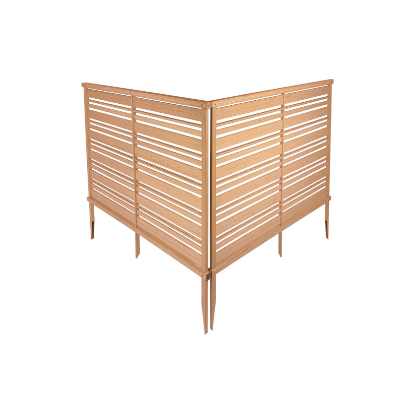 Fresno Cedar Color WoodTek Vinyl Privacy Screen Kit, 2 Panels
