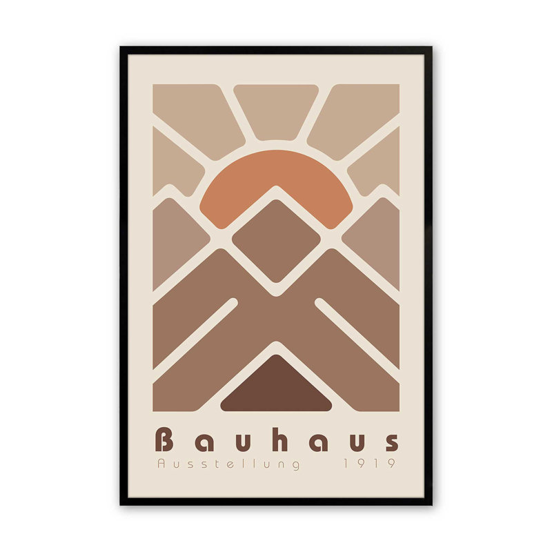 Imprimé géométrique Bauhaus Sunset, H 11 po x l 9 po, Noir