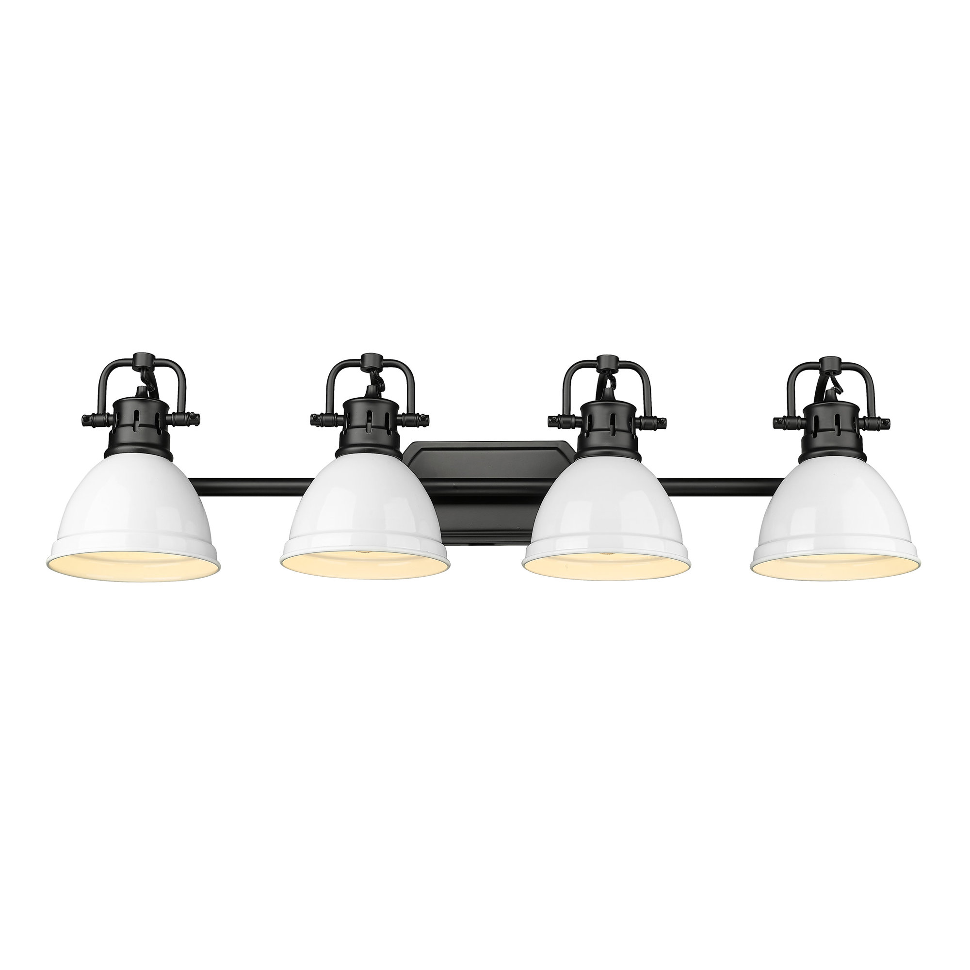 Calico 4 Light Dimmable Vanity Light, Matte Black, White