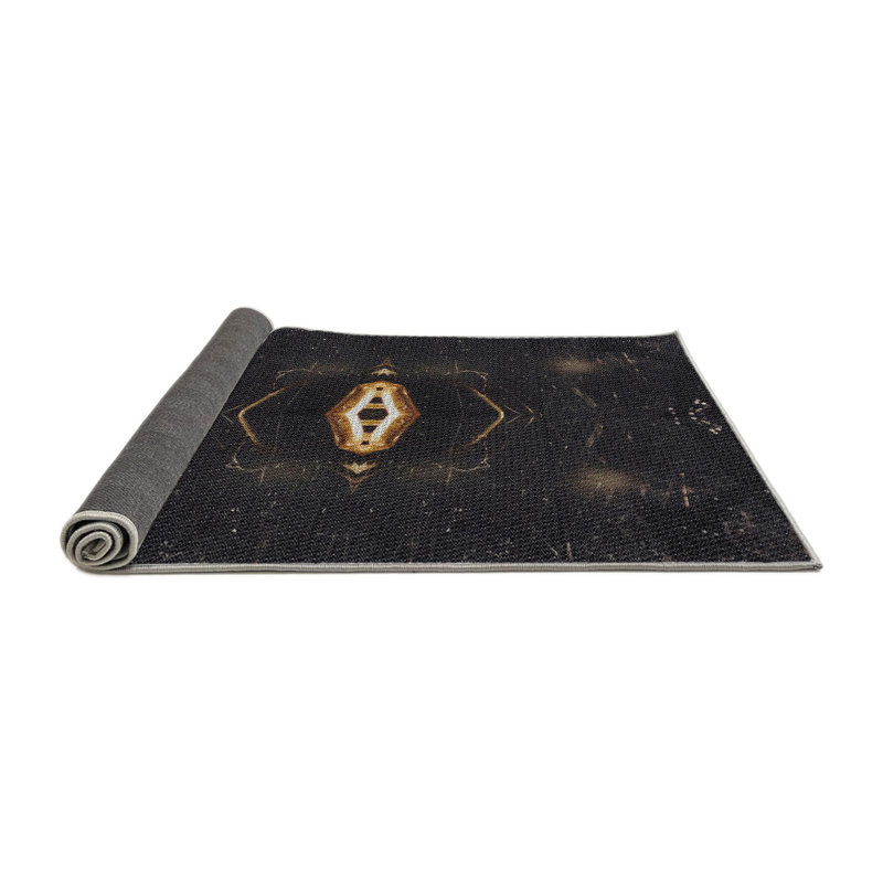 Tapis noir/beige à motifs, Rectangle 5 pi x 7 pi