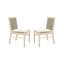 Chaises en bois avec tissu hydrofuge, élégantes pour la salle à manger et les sièges d'extérieur pour 2 personnes, tissu