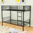 Twin-Over-Twin Metal Bunk Bed Frame With Ladder And Spacious Under-Bed Storage-1612041738