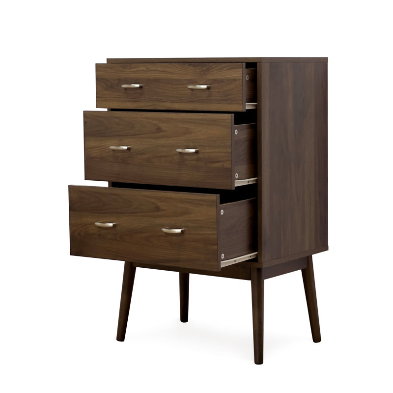 Commode 3 tiroirs l 23,75 po Caton, Brun