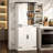 Farmhouse Kitchen Pantry Cabinet with 8 Built-in Door Racks, Tall Storage Cupboard with Deep Drawer and Oak-Grain Top, 29.9" W-253706053
