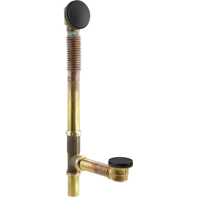 Robinet de baignoire à pieds en laiton 1,5 "avec trop-plein Clearflo, Noir