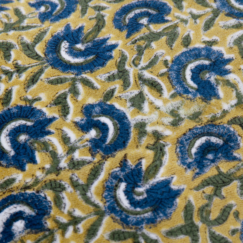 Chedworth Floral Square Throw Cushion, Yellow/Blue