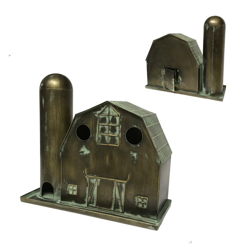 Maisonnette de grange et silo à silos 14 po x 15,5 po x 6 po Warkworth, Bronze antique