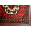 Tapis rouge en laine noué à la main de conception unique 3 pi 3 po x 4 pi 9 po Lisa-Marie