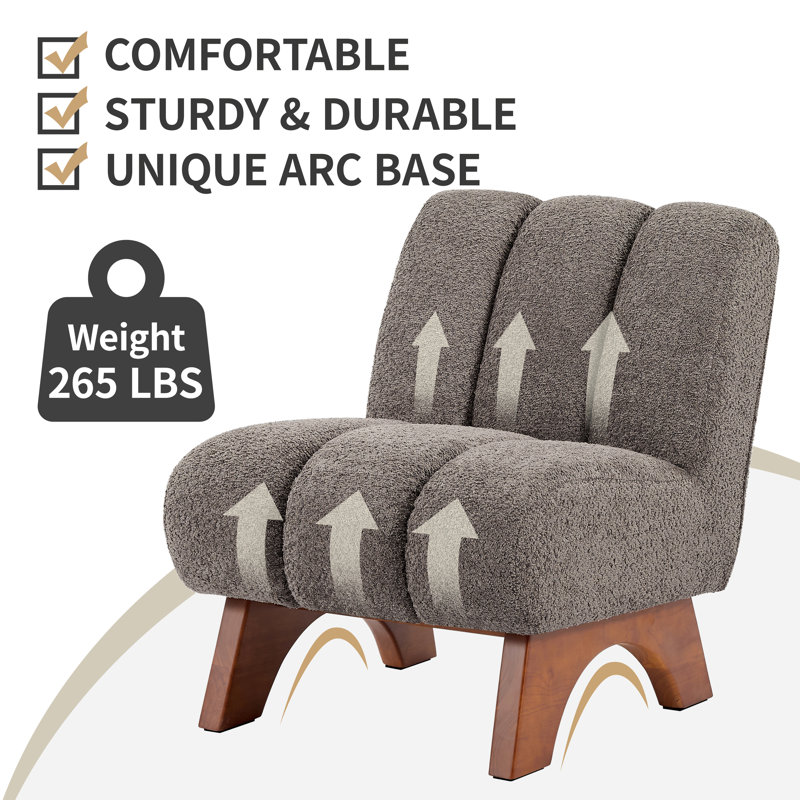 Brinlei 64cm Wide Tufted Lounge Chair, Flax Grey
