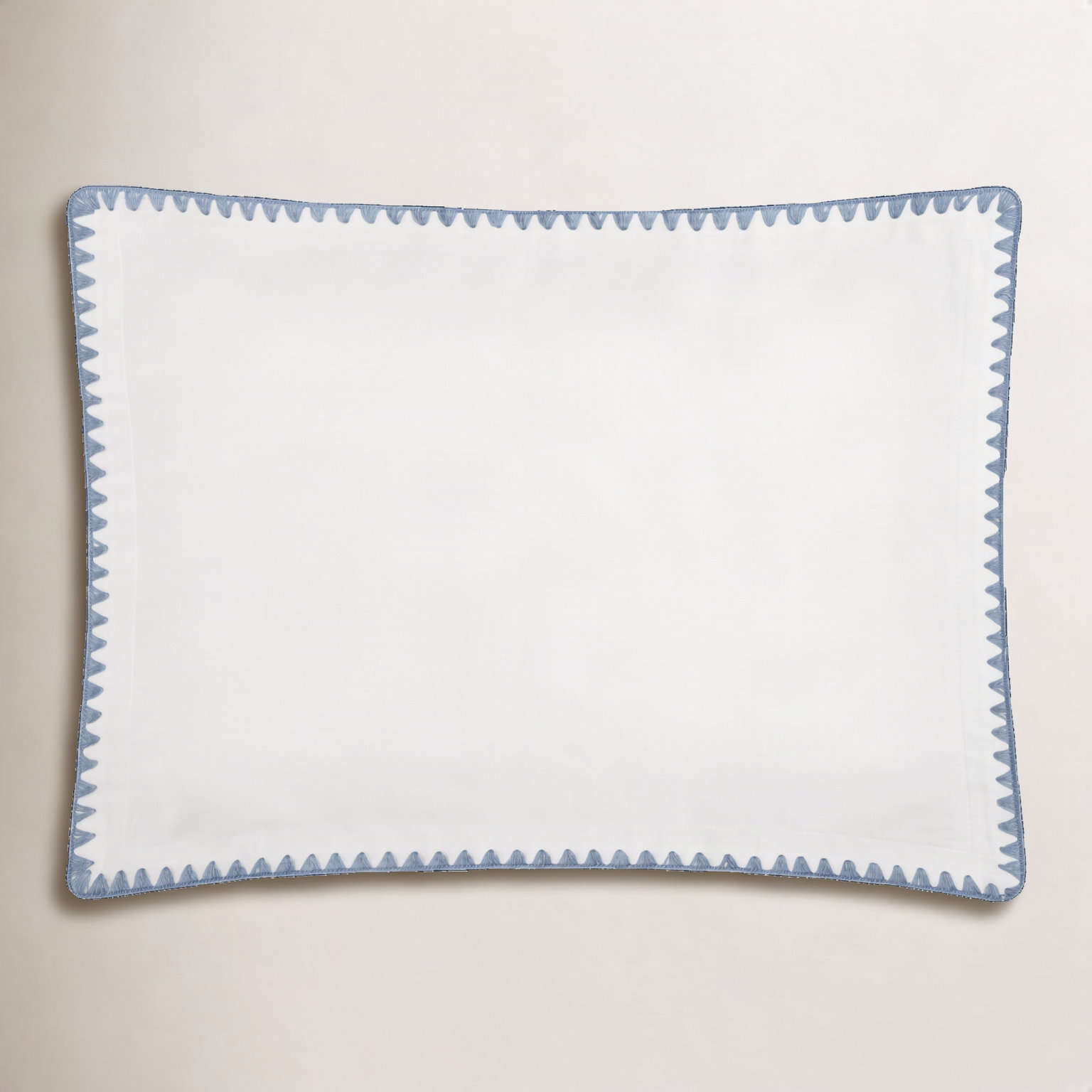 POPPY Cotton Sham, white/ ocean blue, Standard