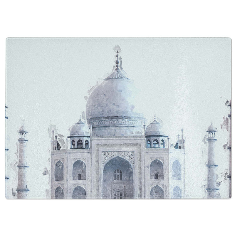 Tempered Glass The Taj Mahal in Agra India in Abstract Cutting Board, 28.5 cm W x 20 cm L