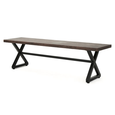 15.28" Wide Aluminum Dining Bench With Steel Frame, Rust- Outdoor Bench, by 17 Stories