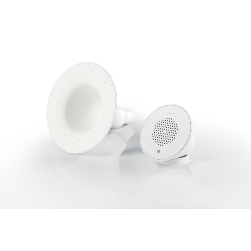 Moxie 1.75 Gpm Single-Function Showerhead With Wireless Speaker, White