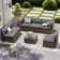 Ensemble de conversation modulaire en rotin pour 6 personnes avec coussins