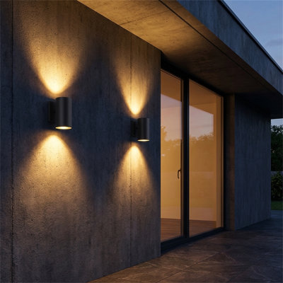 Set Of 2 7-Inch Outdoor Wall Lights, Aluminum Outdoor Wall Lights, Suitable For Porches, Patios, And Entryways