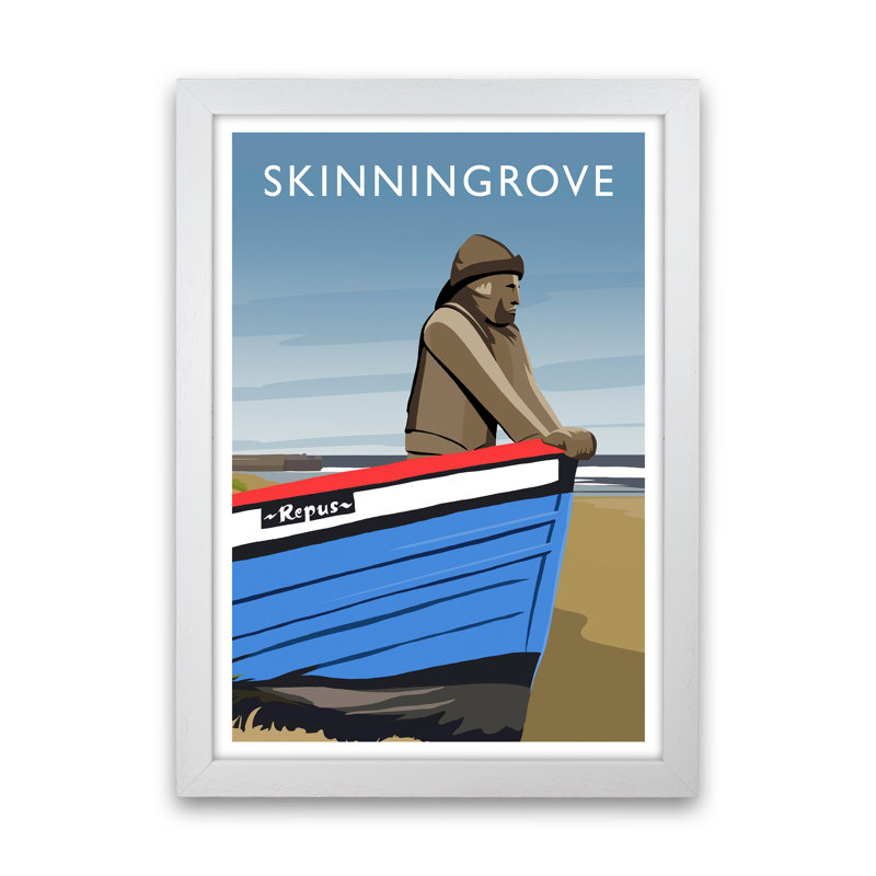 Skinningrove Portrait by Richard O'Neill - Print, 34cm H x 25cm W x 3cm D, White Framed