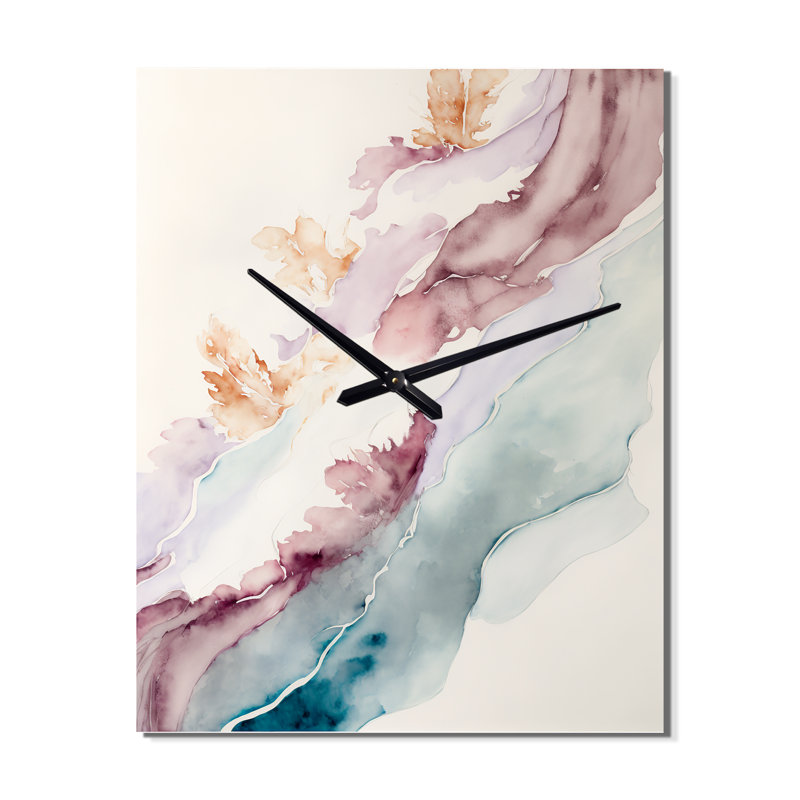 Jediael - Horloge murale abstraite à encre liquide, Moyen