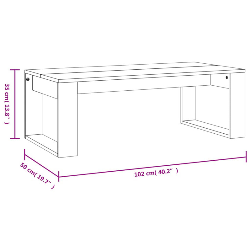 Ocia Sled Coffee Table, Black