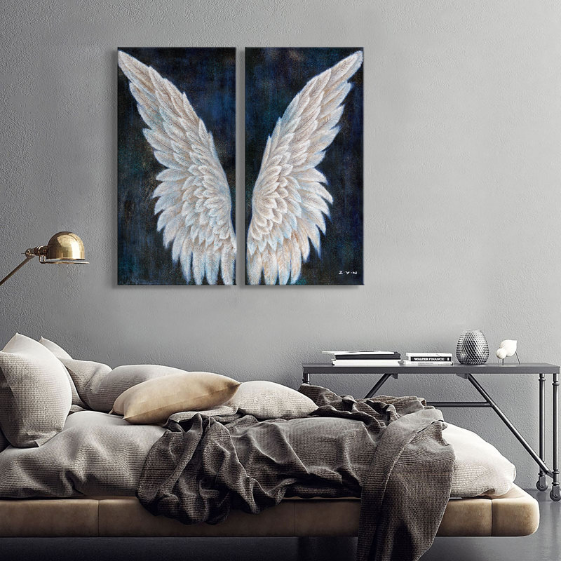 Glitter Pair Of Wings by Grant Wood - 2 Piece Wrapped Canvas Painting